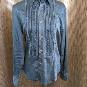 JUST CAVALLI BUTTON UP BLOUSE SMALL